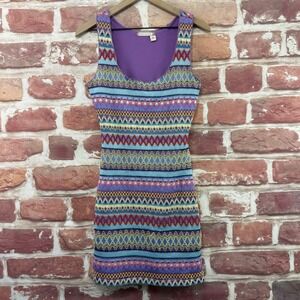 Chelsea & Violet Dress Women's XS Multicolor Boho Striped Knit Bodycon Sundress
